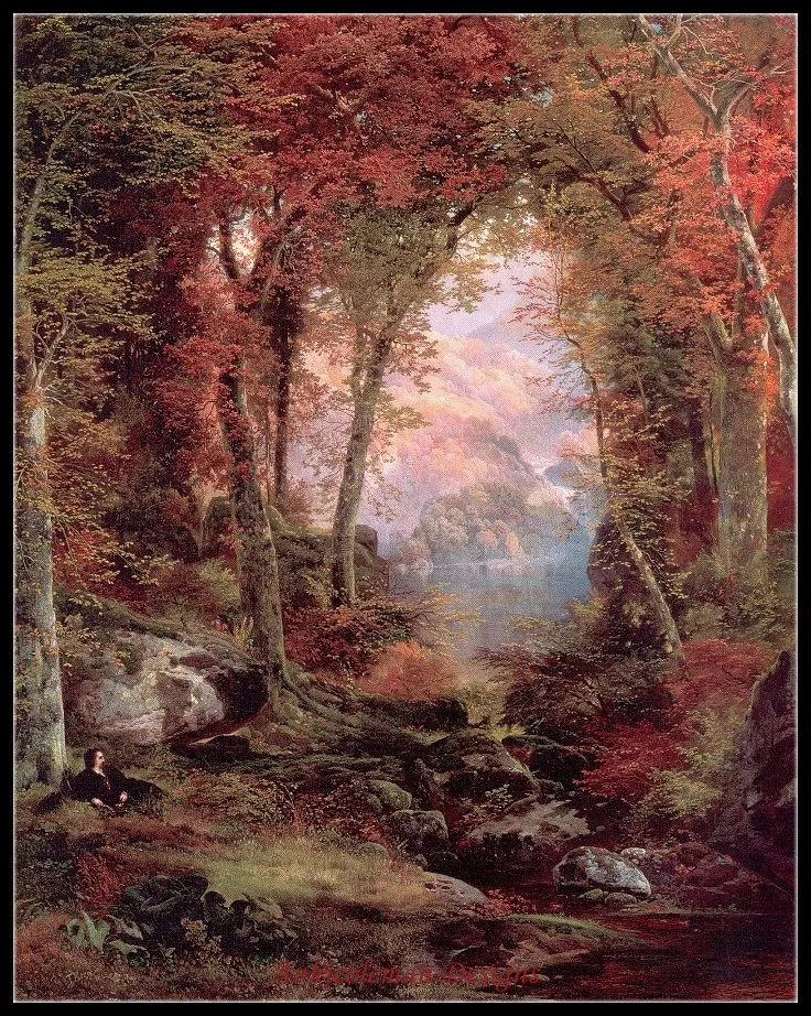 

Needlework for embroidery DIY French DMC High Quality - Counted Cross Stitch Kits 14 ct Oil painting - The Autumnal Woods