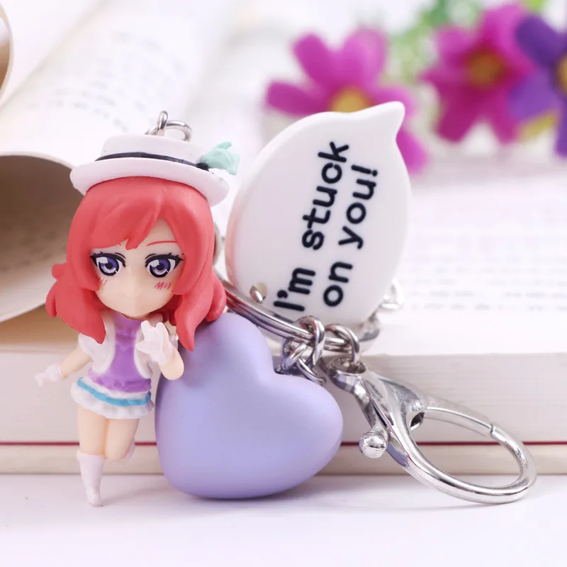 Kawaii аниме Love Live Keychain Honoka Kousaka Hanayo Koizumi Nico Yazawa Maki Nishikino Eli Ayase Подвески экшн-Фигурки
