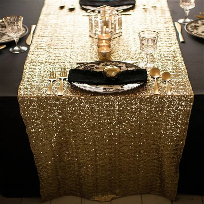 

Shining Sequins Table Runners 180*30cm Luxury Modern Minimalist Tablecloth Table Flag Dinner Mats Home Textile Party Decor