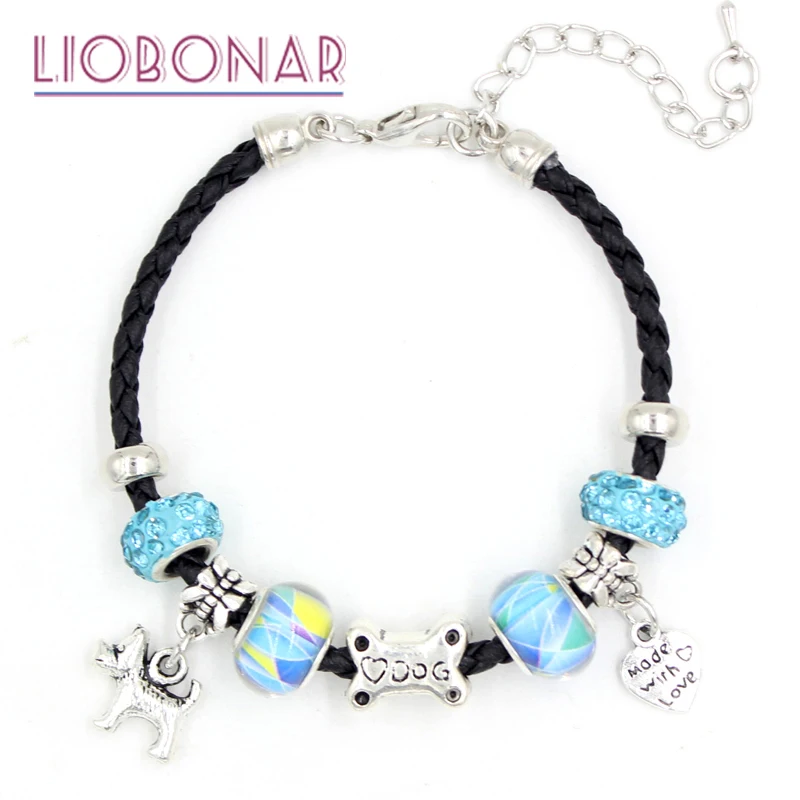 Новое поступление кожаный браслет из смолы и бисера животное подвески в виде