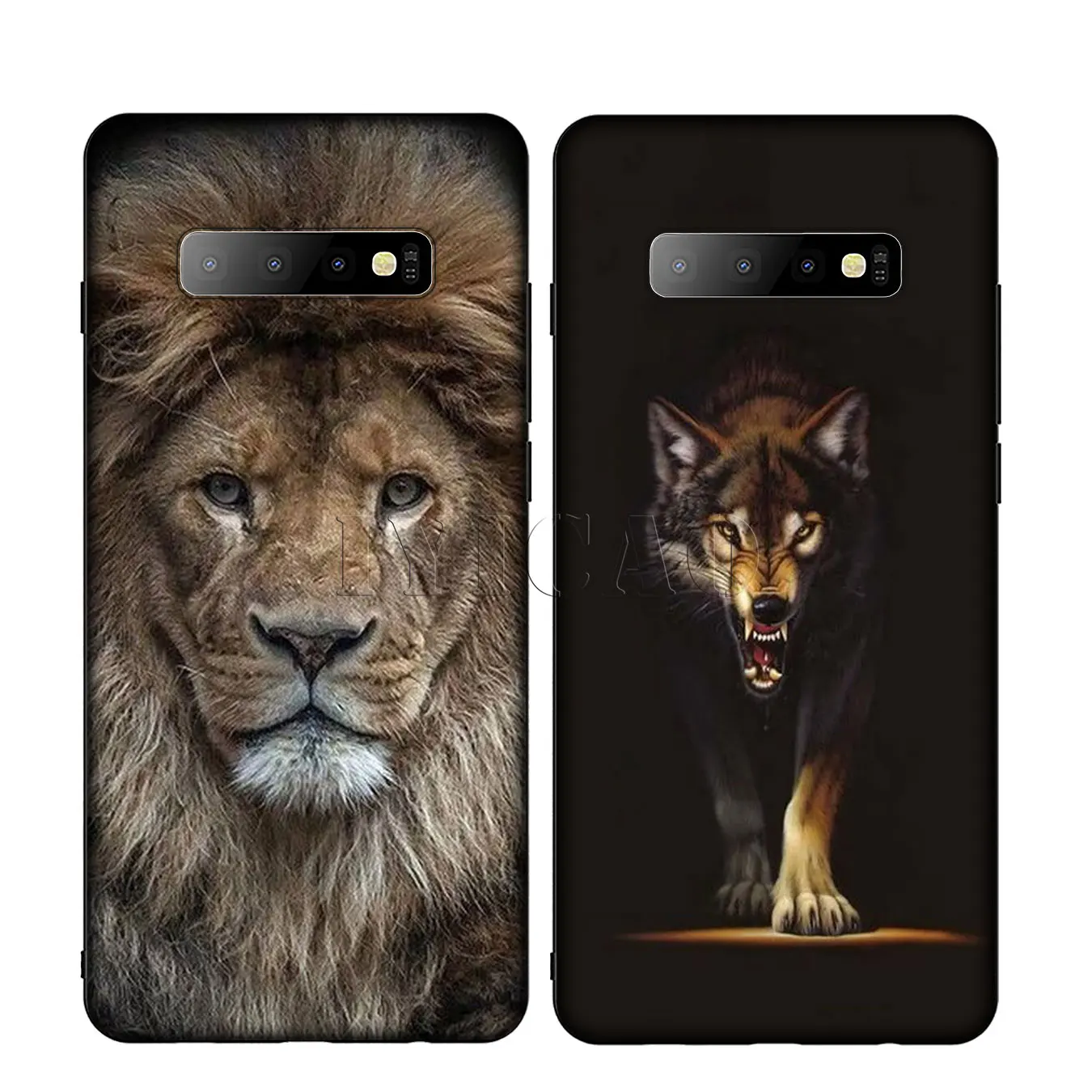 IYICAO Animal king tiger and lion Silicone Soft Phone Case for Samsung Galaxy S10 S9 S8 Plus S6 S7 Edge S10e E Cover |