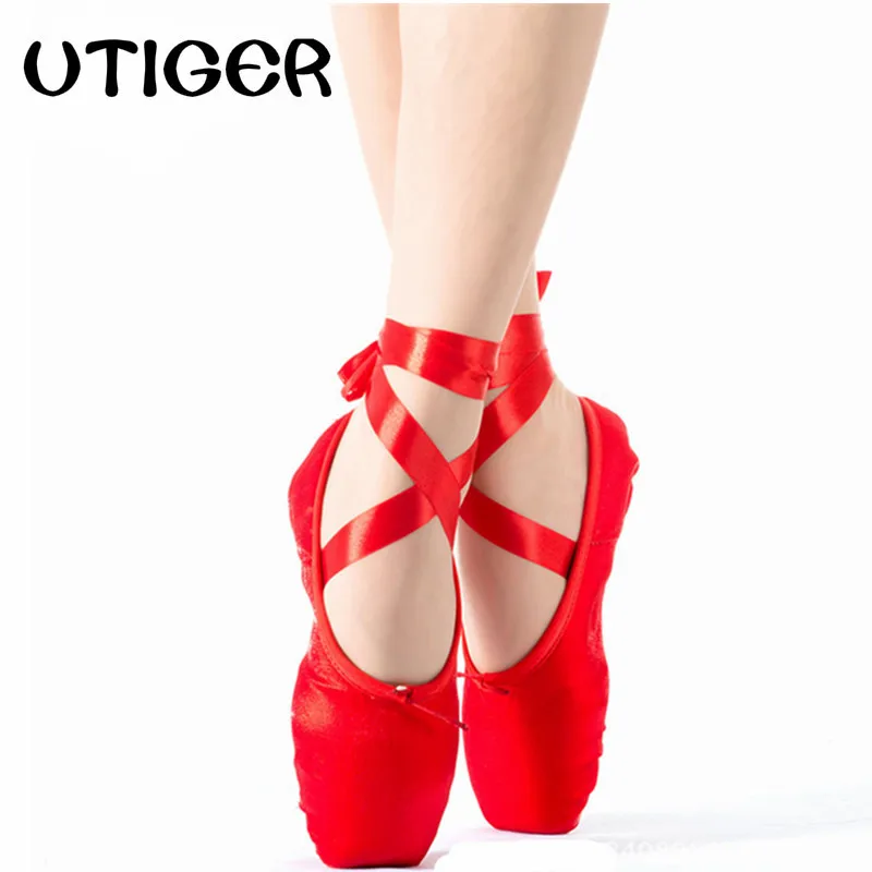 2017 женские профессиональные Балетные туфли для танцев в стиле Пуэнт атласные