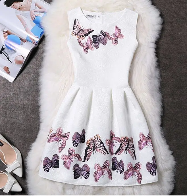New Year A-line 2018 Summer Dress for Girls Kids Party 10 12 Christmas Costumes Children Clothes Floral Print Princess Dresses | Детская