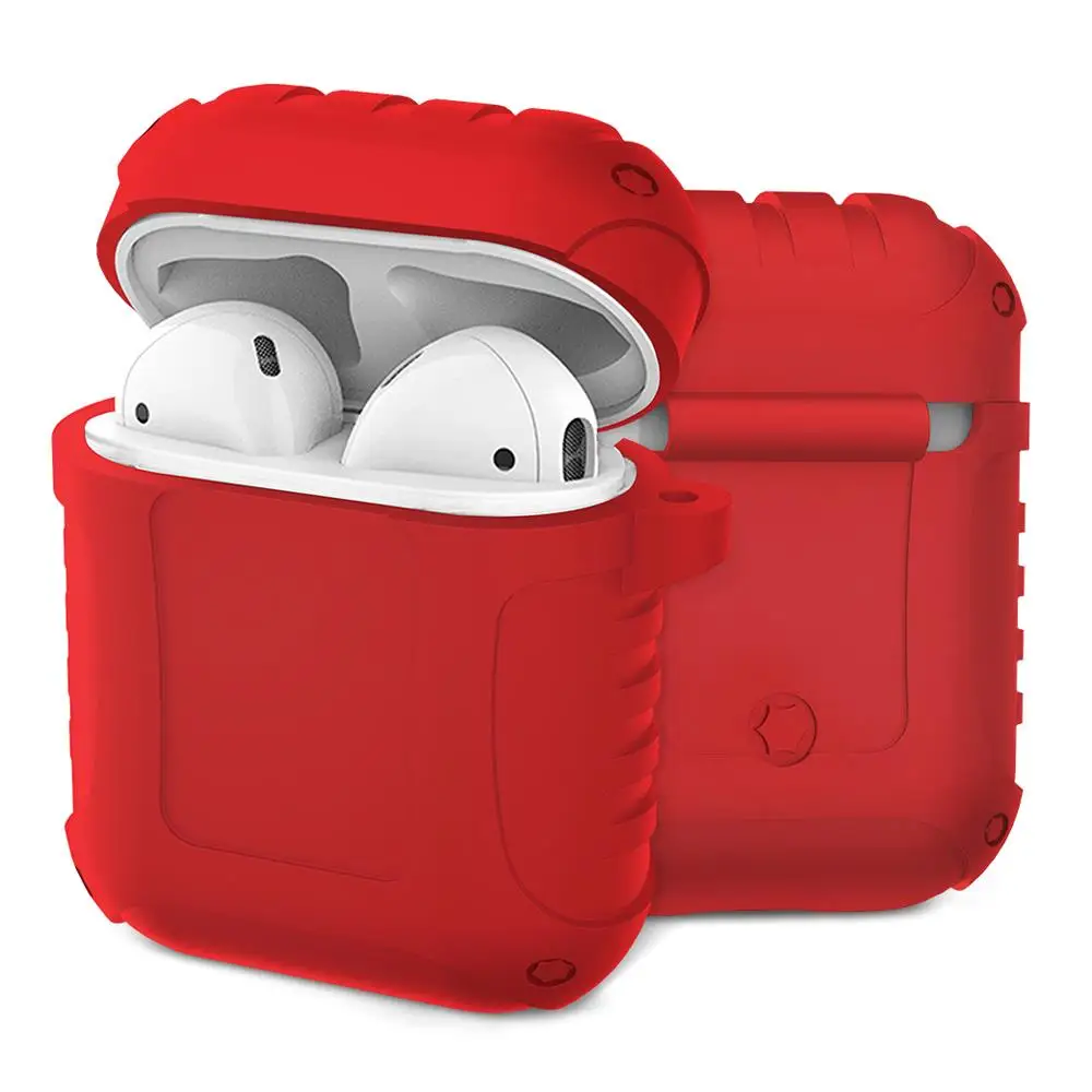 Red GUUDS для Airpods, чехол, чехол, противоударный, против падения, силиконовый чехол для Apple AirPods - Цвет: Red