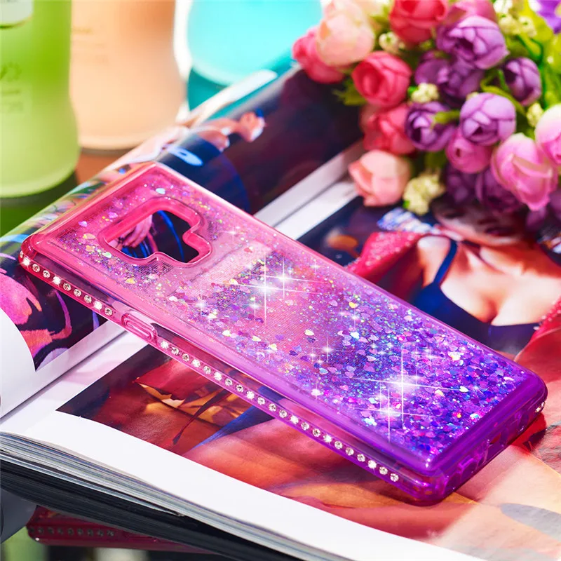 Luxury Glitter Liquid Case For Samsung Galaxy Note 9 S9 S8 A6 Plus J3 J5 J7 2018 2017 US Bling Anti Knock Quicksand Back Cover |