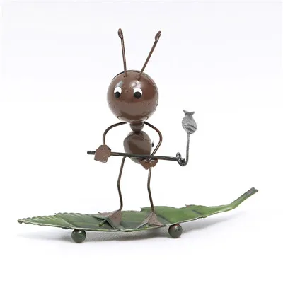 Ant fish Творческий Утюг Ant Божья коровка миниатюрные фигурки украшения мультфильм насекомых Модель рабочего ремесла домашний декор детские игрушки подарки - Цвет: Ant fish