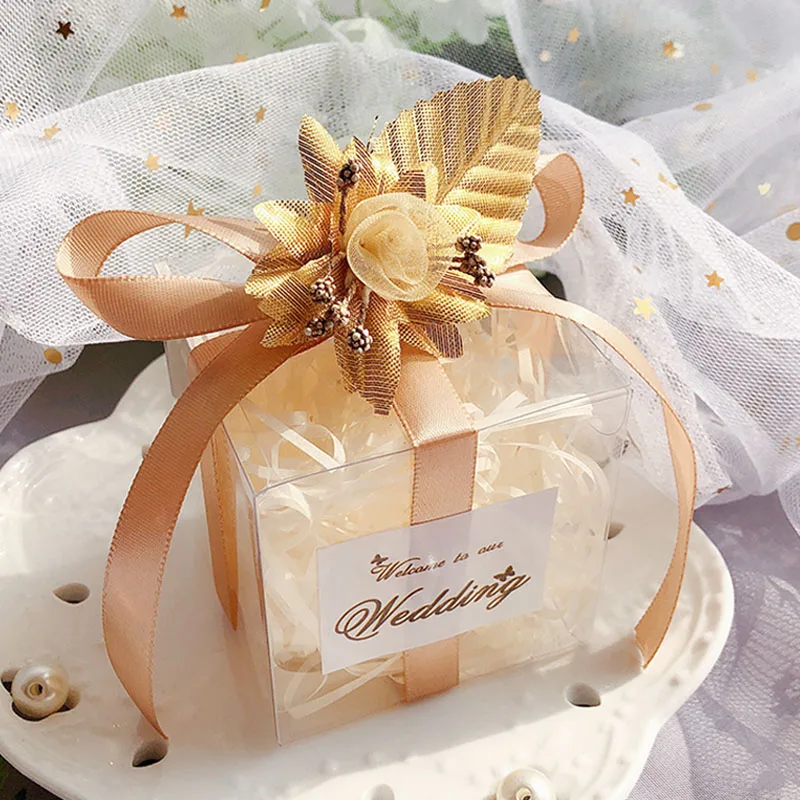 50pcs 50 шт./партия коробка для свадебного подарка, коробка для конфет цвета шампанского, коробка для конфет, пластиковая сумка для детского душа, шоколадные коробки, упаковочные коробки мешочки, принадлежности для праздника - Цвет: 50pcs