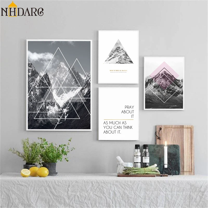 

Wall Art Posters and Prints Canvas Painting Minimalist Fashion Wall Pictures for Living Room Nordic Nordic Mountain Decoration