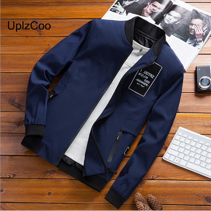 UplzCoo 2019 Spring Autumn New Men's Jacket Thin Section Youth Fashion Korean Slim Casual Hip Hop Bomber FM118 | Мужская одежда