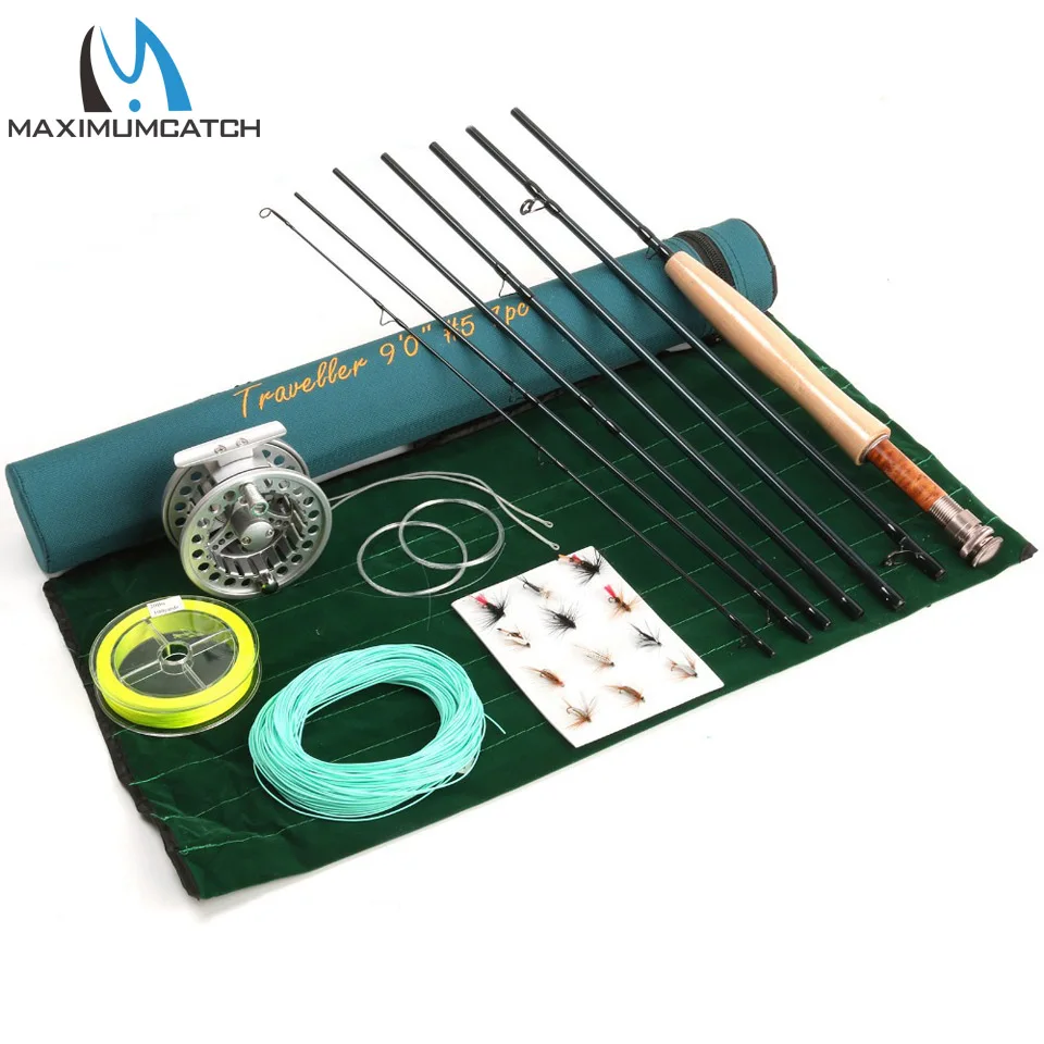 Комбинированный Fly Rod Maximumcatch из углеродного волокна 9 футов 5WT 7 шт. ALC 5/6WT WF5F Line