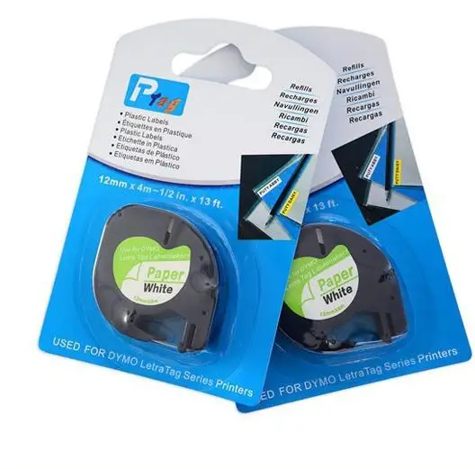 Одинаковое оригинальное качество dymo DYMO Letratag 12 мм черный на белом букве ярлык LT 91200