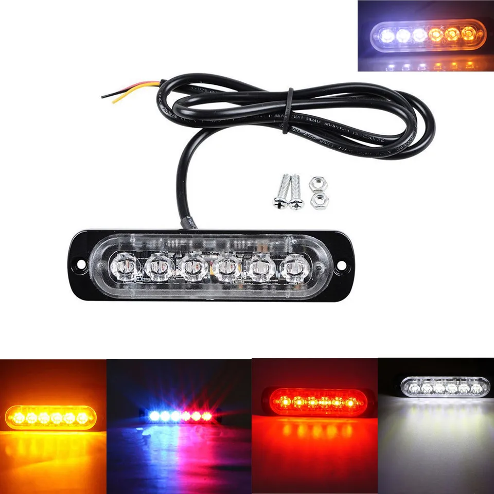Untra тонкий автомобиль Грузовик Ван боковой стробоскоп свет 6LED скорой помощи