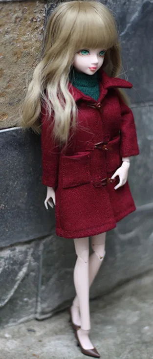 Красный Пальто с роговыми пуговицами для Azone Momoko Licca Pullip Blyth аксессуары для кукол - Цвет: Красный