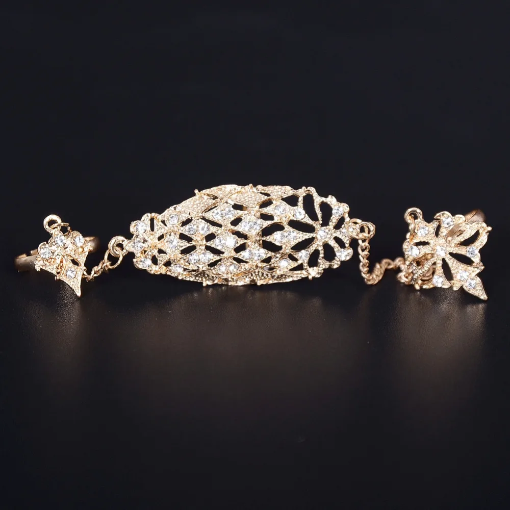 2 Цвет Модные полые цветок листья Очаровательная полный палец Панцири ведомого