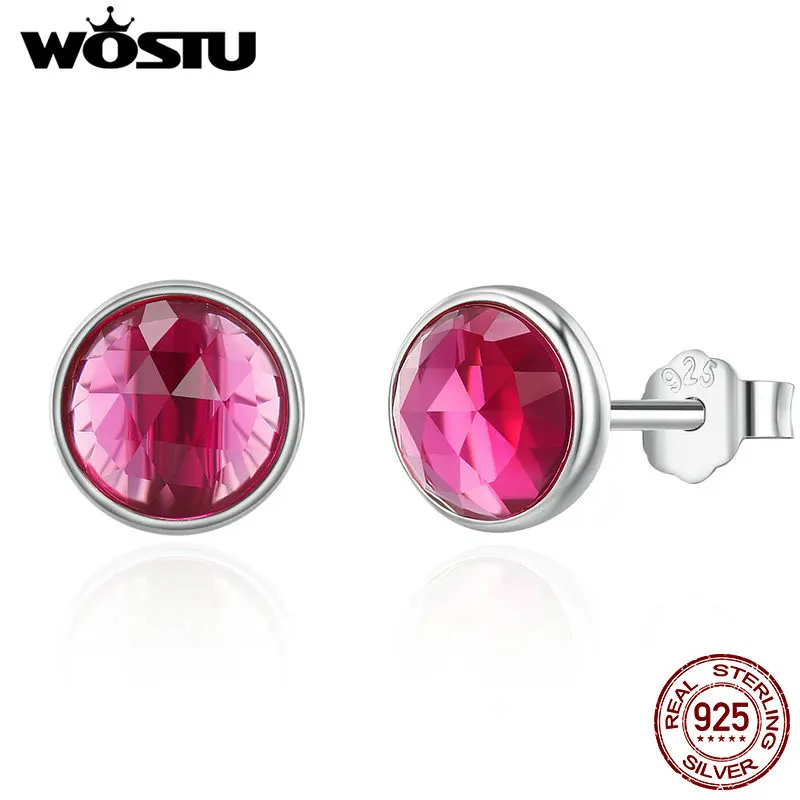 WOSTU, высокое качество, 925 пробы, серебро, Джун, капелька, серьги-гвоздики для женщин, Стерлинговое Серебро, ювелирное изделие, подарок - Окраска металла: XCHS524