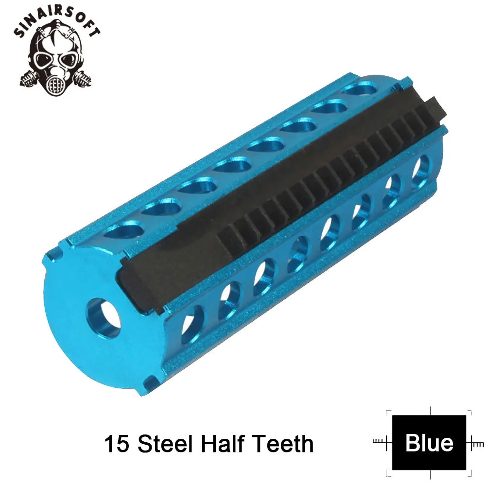 15 Half Teeth Blue MA 15 полный сталь/половина зубы алюминий синий/красный поршень Fit Ver. 2/3 AEG Коробка передач для страйкбола охота Paintbal аксессуары - Цвет: 15 Half Teeth Blue