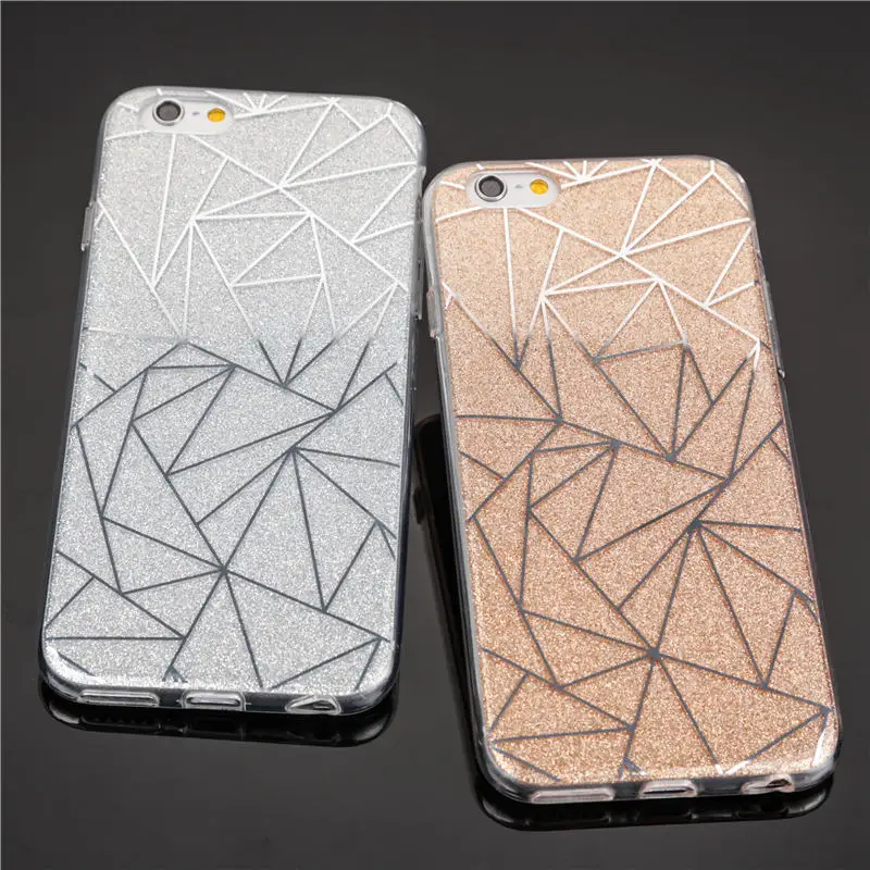 Покрытие блеск телефона Чехлы для iPhone 6 S Plus 6splus 7 8 плюс TPU Мягкий силиконовый Coque