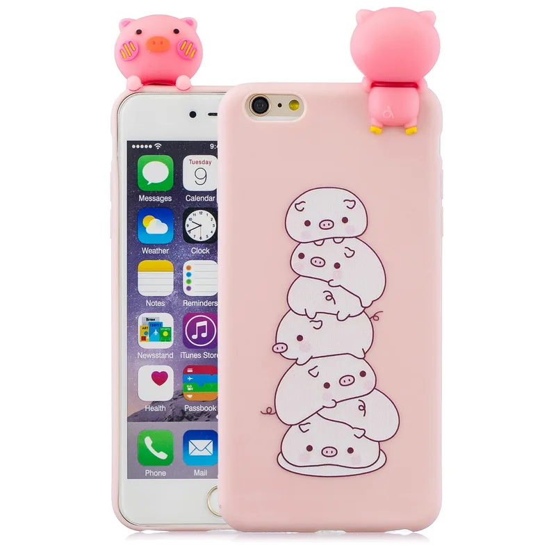 3 3d мультяшный чехол для телефона с животными для iphone 5s 5 6 6s 7 8 plus X XR XS 11 Pro Max милый мягкий силиконовый чехол из ТПУ для девочек - Цвет: 3