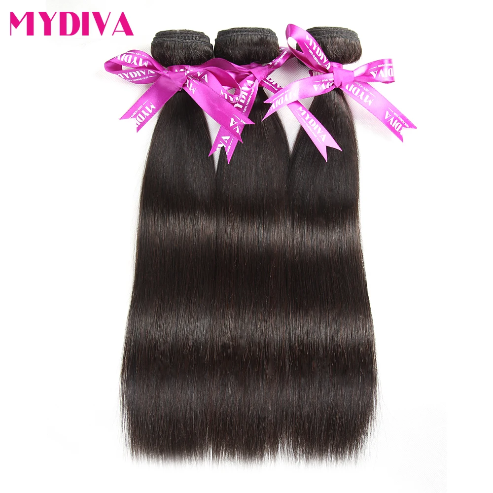 Mydiva бразильские пучки волос не Remy Tissage Bresiliens наращивание 3 пучка прямые волосы