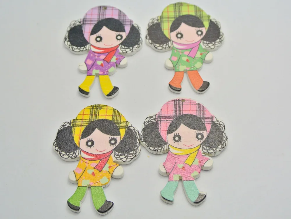 20 смешанных цветов картина по дереву красивая девушка FlatBack Подвески из кабошона