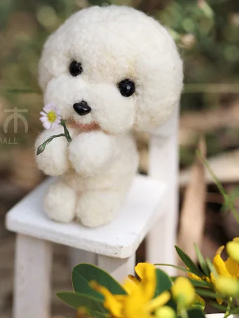 Милая маленькая собака мультфильм Животные набор шерсти для рукоделия шерстяной