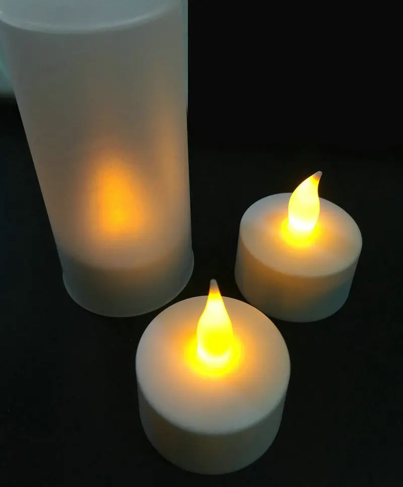 Набор из 6 матовых перезаряжаемых беспламенных светодиодных чайных свечей с