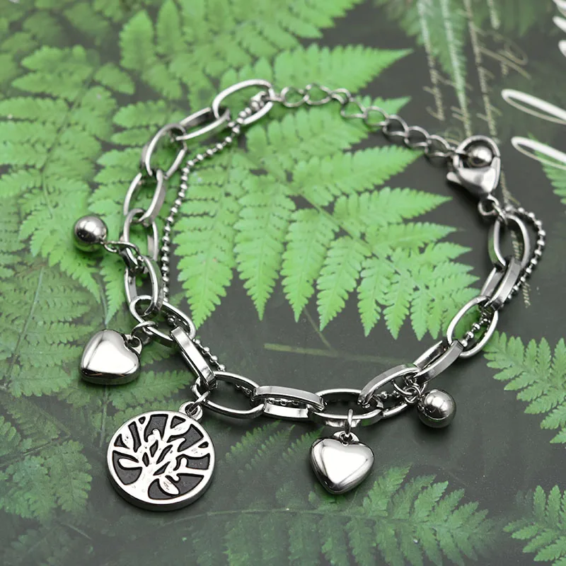 Браслеты с подвесками подвеска деревом жизни браслет для женщин из нержавеющей