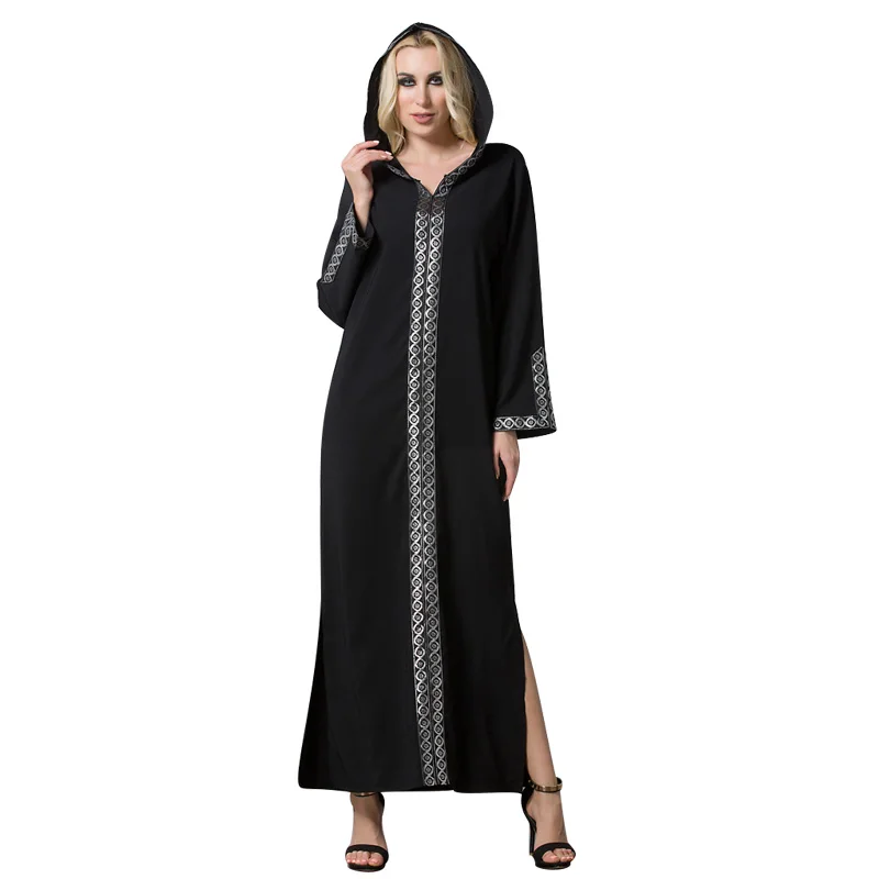 Женское длинное платье кимоно Абая с кепкой в мусульманском стиле кардиган макси
