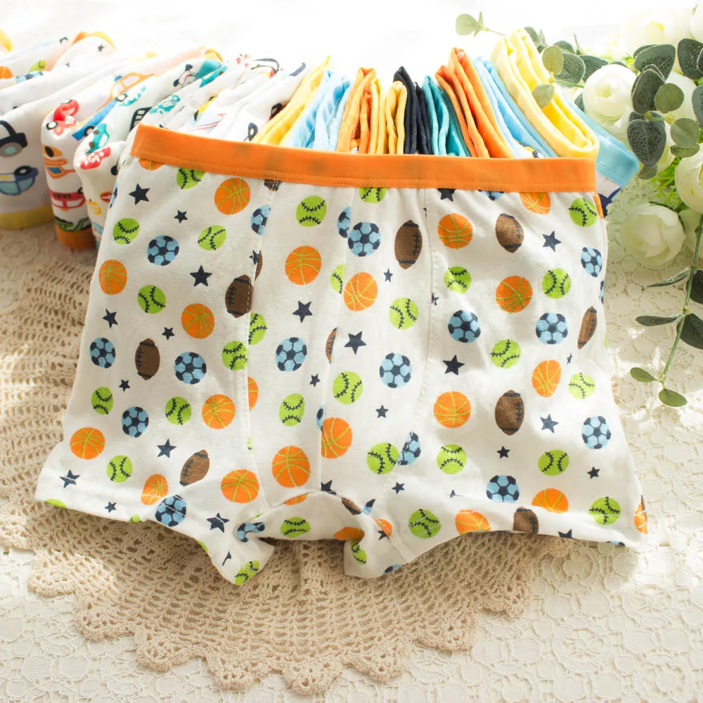 6 шт./лот нижнее белье для мальчиков хлопковые детские трусики боксеры с рисунком