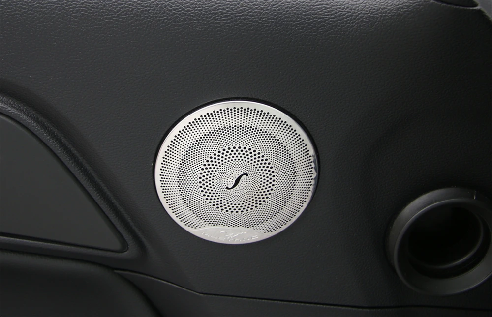 

Audio Speaker Car Door Loudspeaker Decoration Cover for Ford Mustang 2015 2016 2017 2018 2019 2020 Interior Accessories Silver