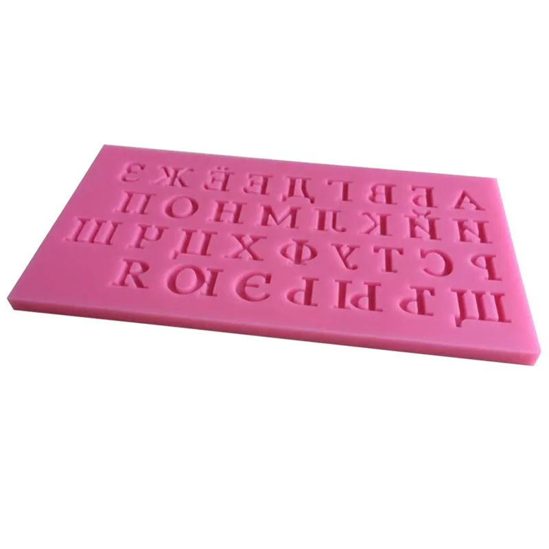 ANGRLY Новый русский алфавит форма буквы силиконовая украшения торта помадка торт 3D