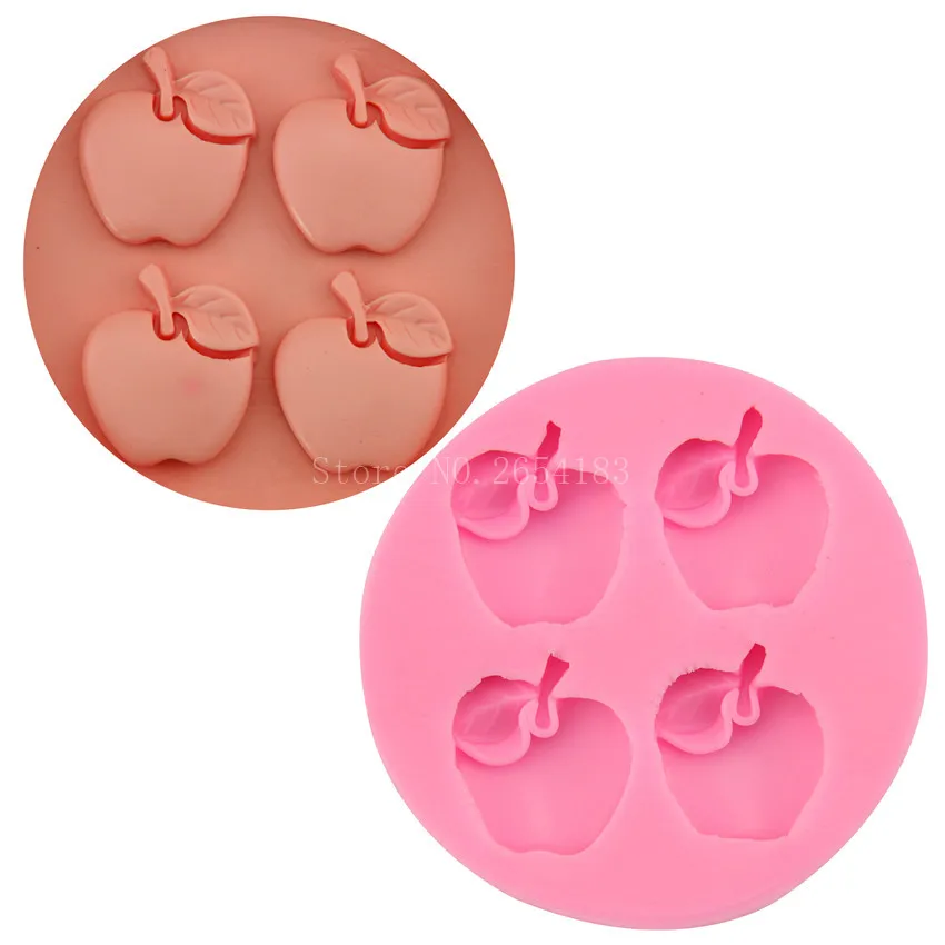 DIY 4 держать яблоки формы 3D помадка силиконовая форма для торта капкейков желе