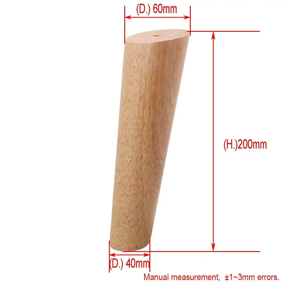 Дубовая древесина высота 20 см надежная ножка для мебели с железной пластиной