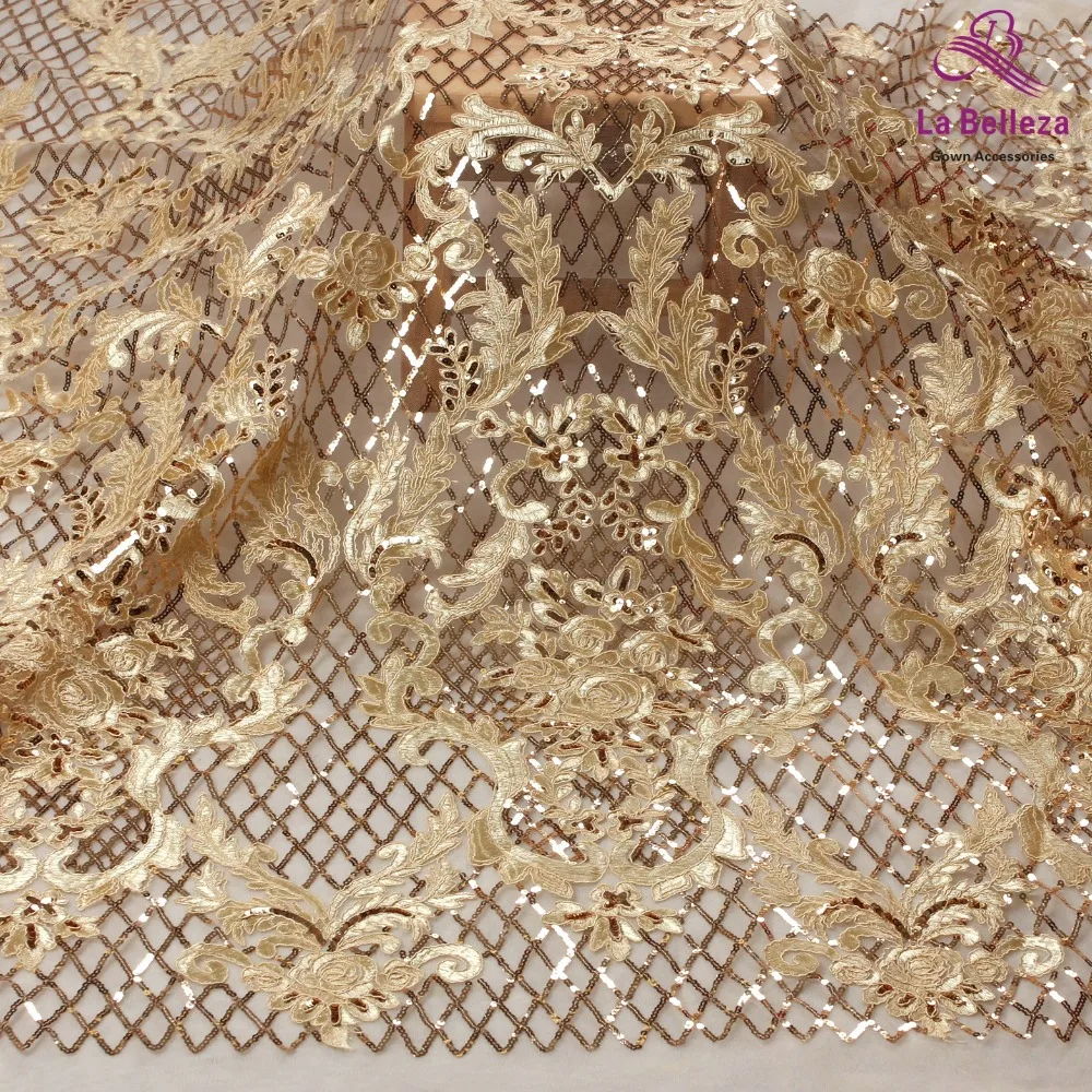 Горячая Мода Стиль off white и другие 3 цвета шнур блестки emboidery кружевная ткань свадебное/вечернее платье ткань 1 ярд