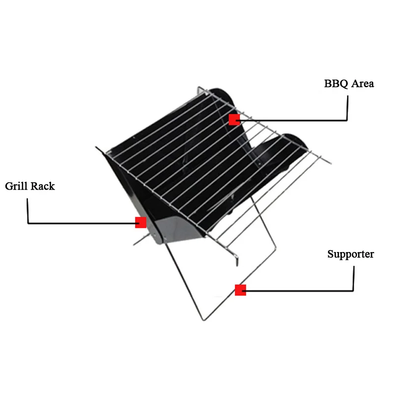 Портативный складной гриль для барбекю с древесным углем съемный улицы легко