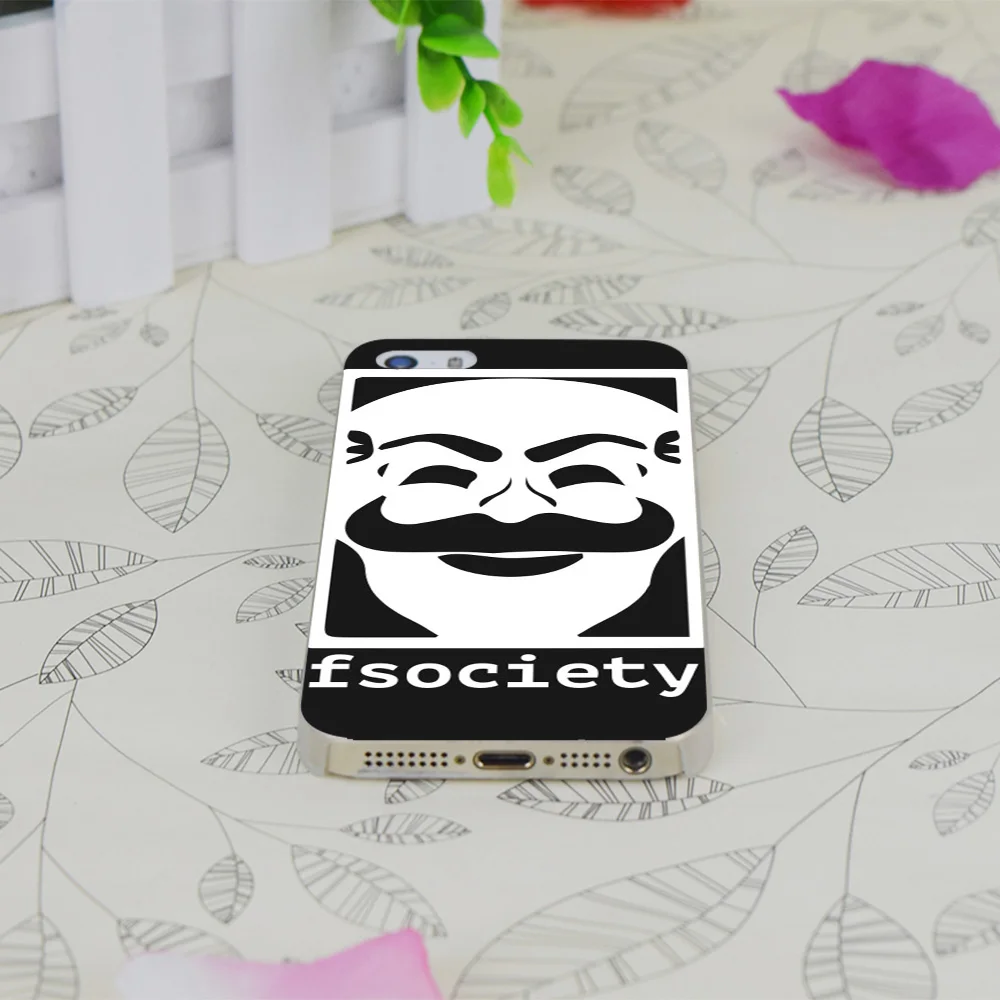 C3895 F-society Mr Robot Прозрачный Жесткий Тонкий чехол для Apple IPhone 4 4S 4G 5 5G 5S SE 5C 6 6S Plus |