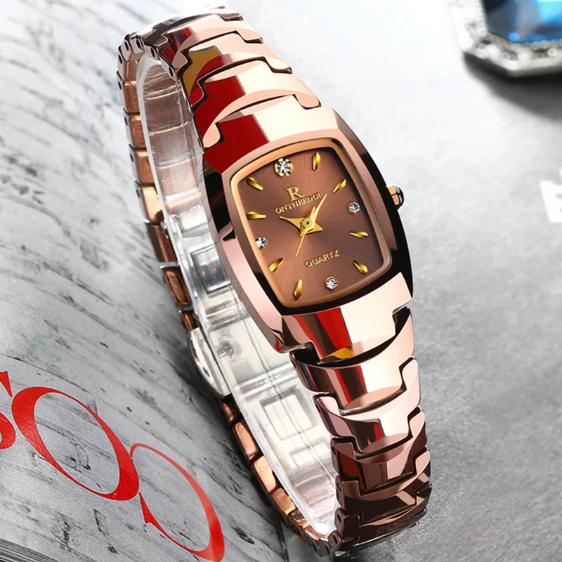 ONTHEEDGE Women Watch Fashion Luxury Ultra Thin Watches Tungsten Steel Diamond Ladies Quartz Rhinestone Waterproof | Наручные часы