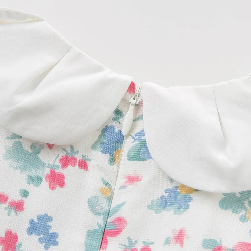 Dave bella/летнее милое платье принцессы с цветочным рисунком для маленьких девочек