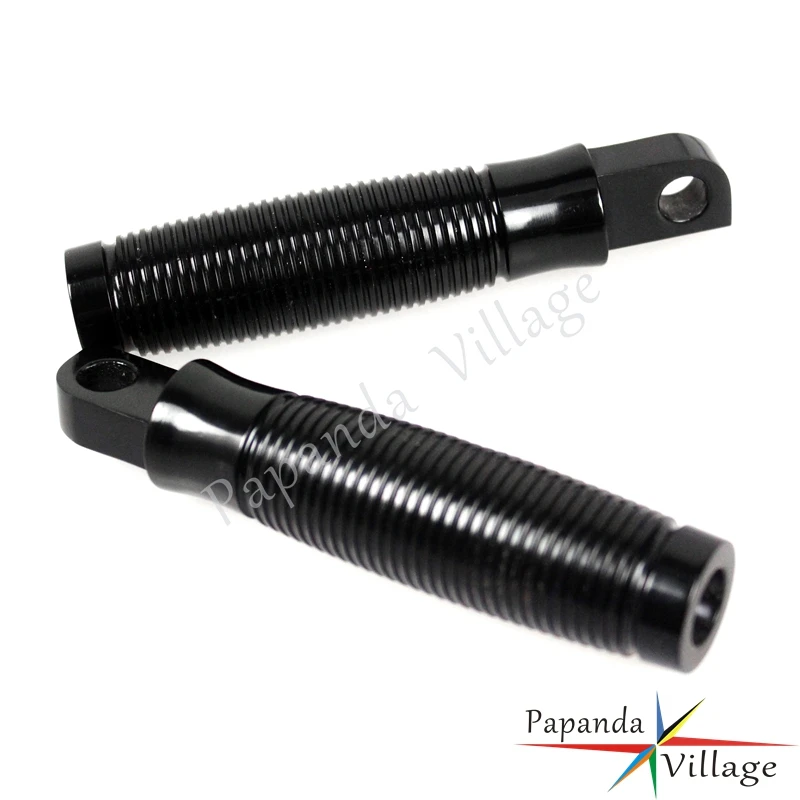 Papanda Motorcycle Footpegs Motorbikes 1/2&quot Clevis Footpeg Mounts Old School Black Foot Rests for Harley Choppers Bobbers Custom |