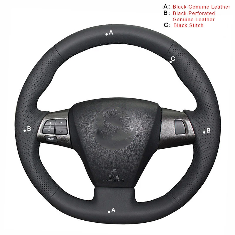 Автомобильная Оплетка на руль для Toyota Corolla 2011 2012 2013 RAV4 2011 2012 автомобильный Стайлинг авто чехлы на руль - Название цвета: Genuine Leather