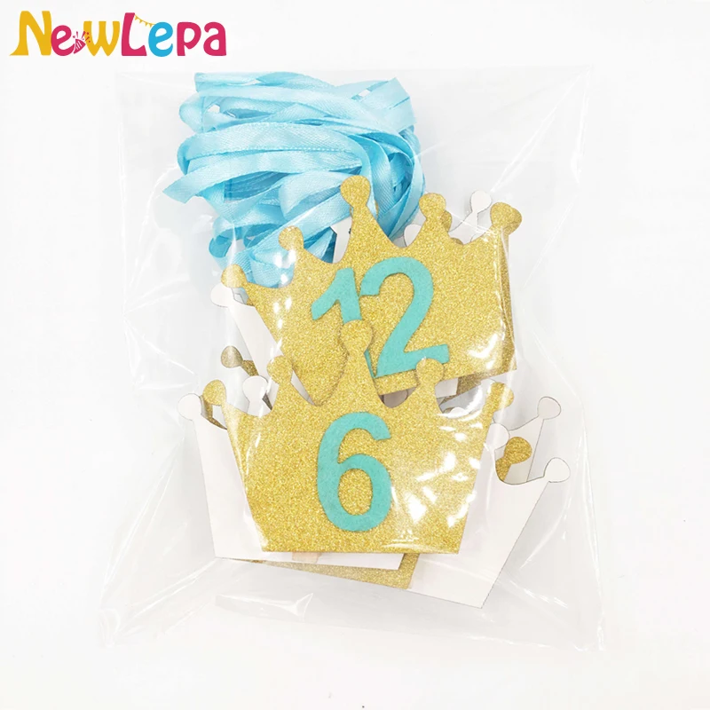 Золотая Корона зажим для фотографий на один год баннер гирлянда день рождения