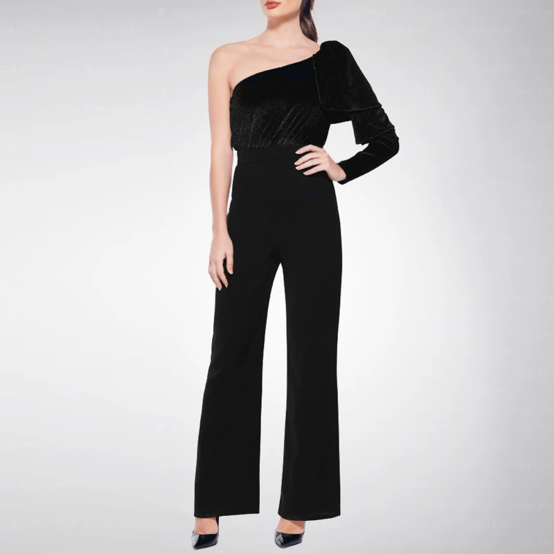 INDRESSME женский подиумный комбинезон на одно плечо сексуальный шнуровке вечерние