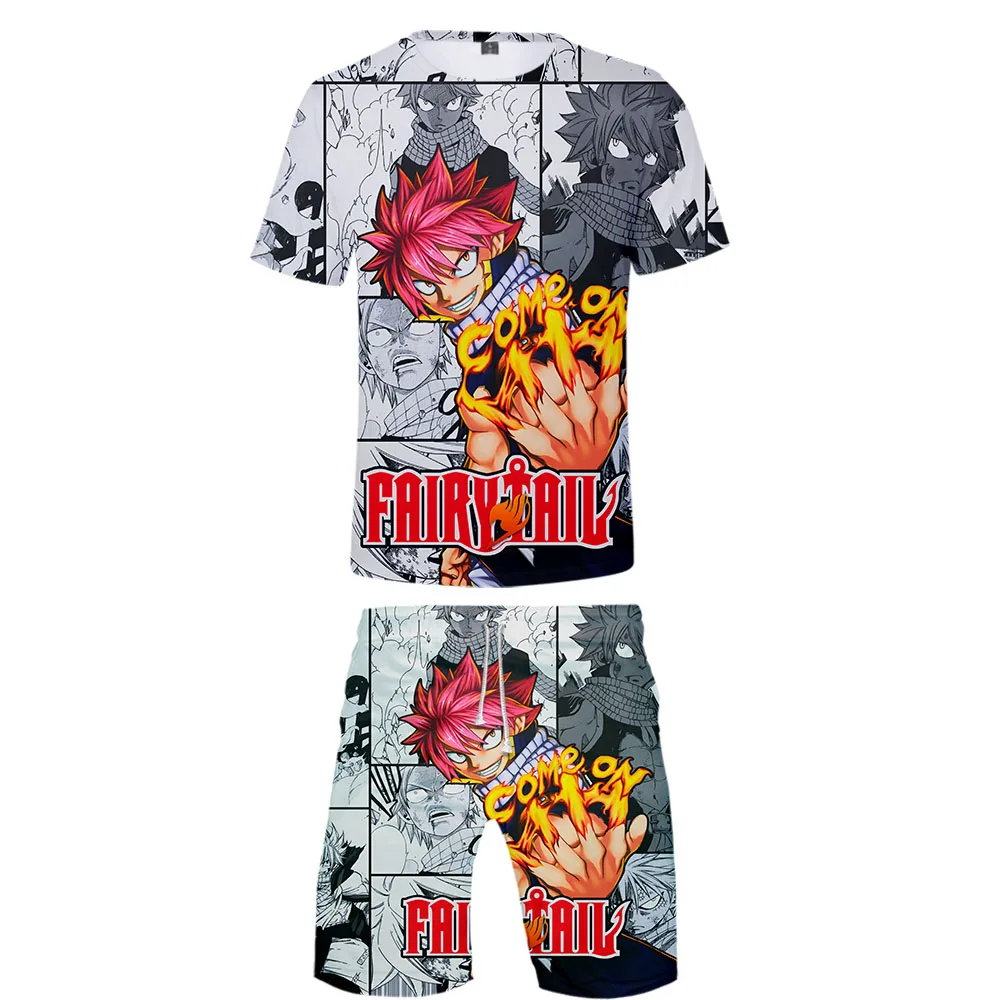 Мужской летний комплект из 2 предметов футболка и короткие брюки с 3D-принтом Феи