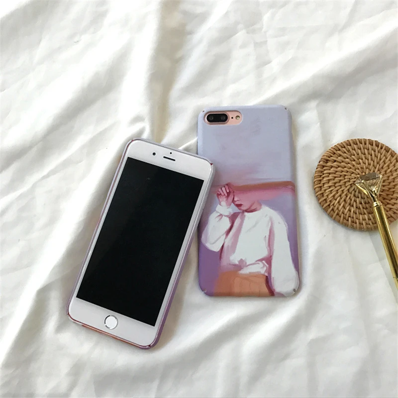 Чехол для iPhone 7 6 X XS Han Fengwen art жесткий чехол телефона с масляной росписью маленькой