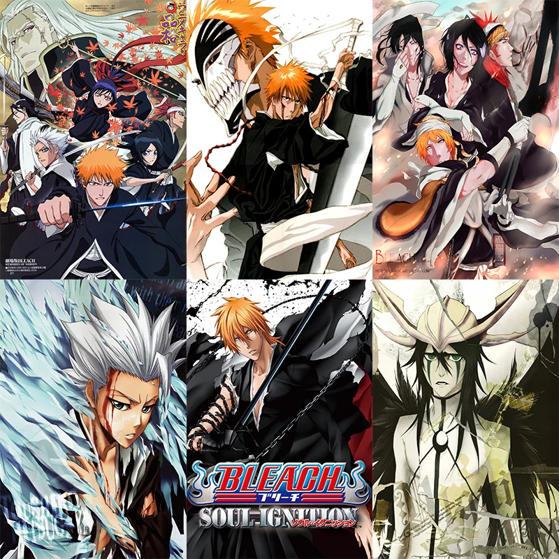 

High definition printing Home Decor Japanese Anime Wall Poster BLEACH Ichimaru Gin Byakuya decorative painting