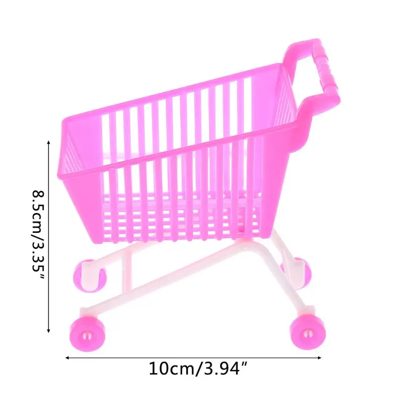 Doll Shopping Cart Plastic Cute Miniature Mini Supermarket Storage Hand Truck Pretend Toys Dollhouse Trolley Simulation Play Kid | Игрушки и