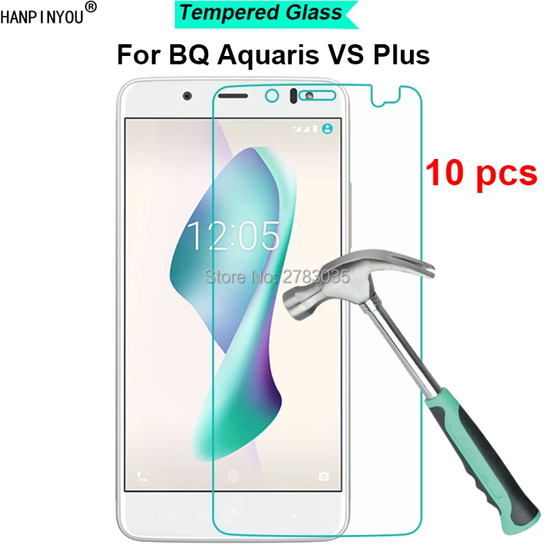 

10 шт./лот для BQ Aquaris VS Plus 5,5 дюйма твердость 9H 2.5D ультратонкая закаленная стеклянная пленка защита для экрана