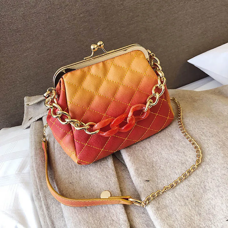 Дизайнерская сумка-мессенджер с цепочкой акриловая цепь женская сумка из