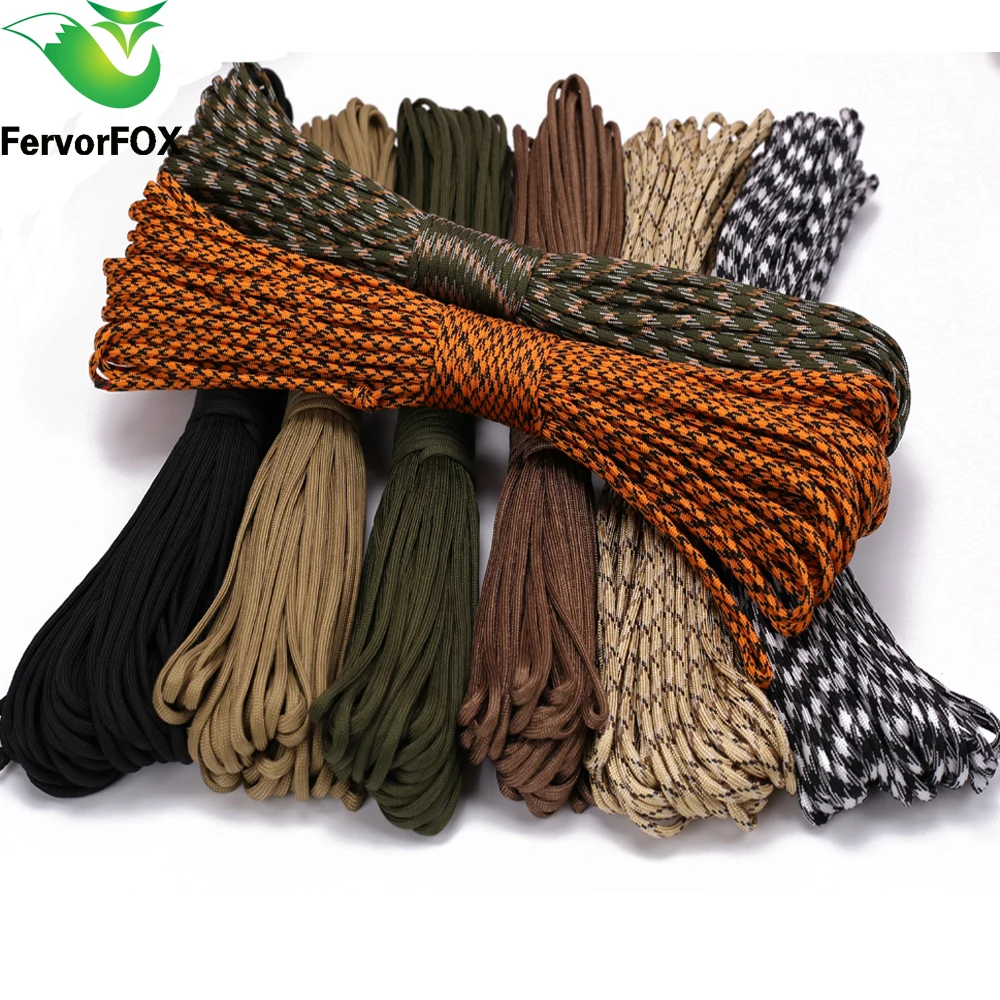 

8 colors Paracord 550 Parachute Cord Lanyard Rope Type III 100 Meters Camping survival equipment
