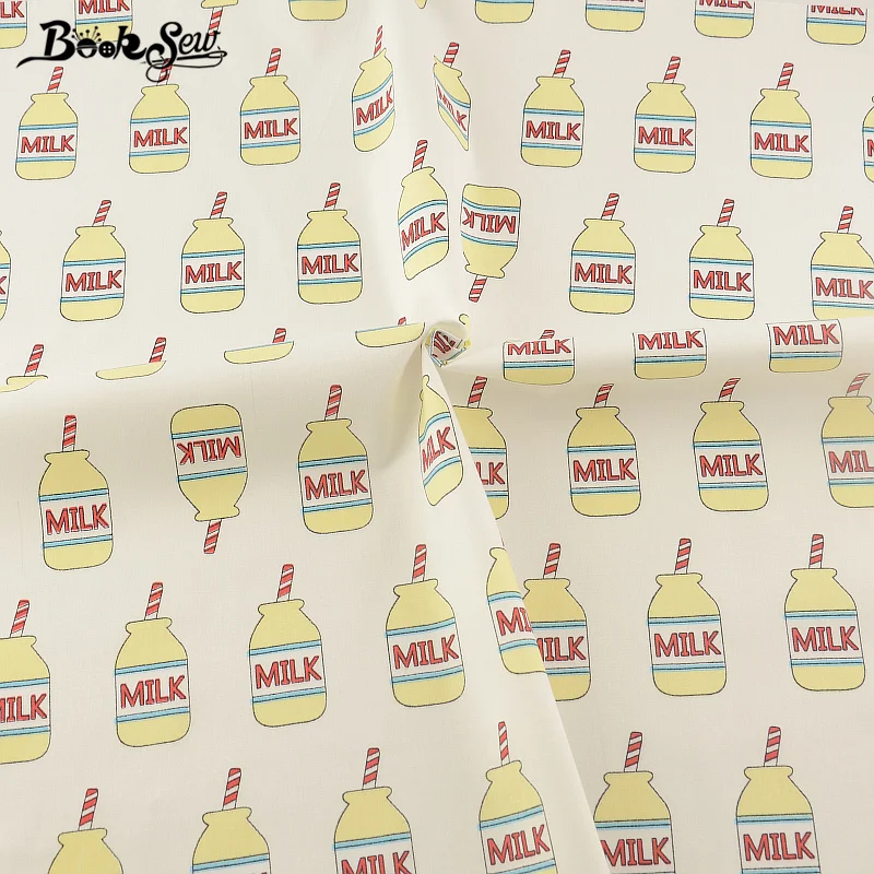Booksew Новое поступление милый дизайн молока хлопок твил ткань домашний текстиль